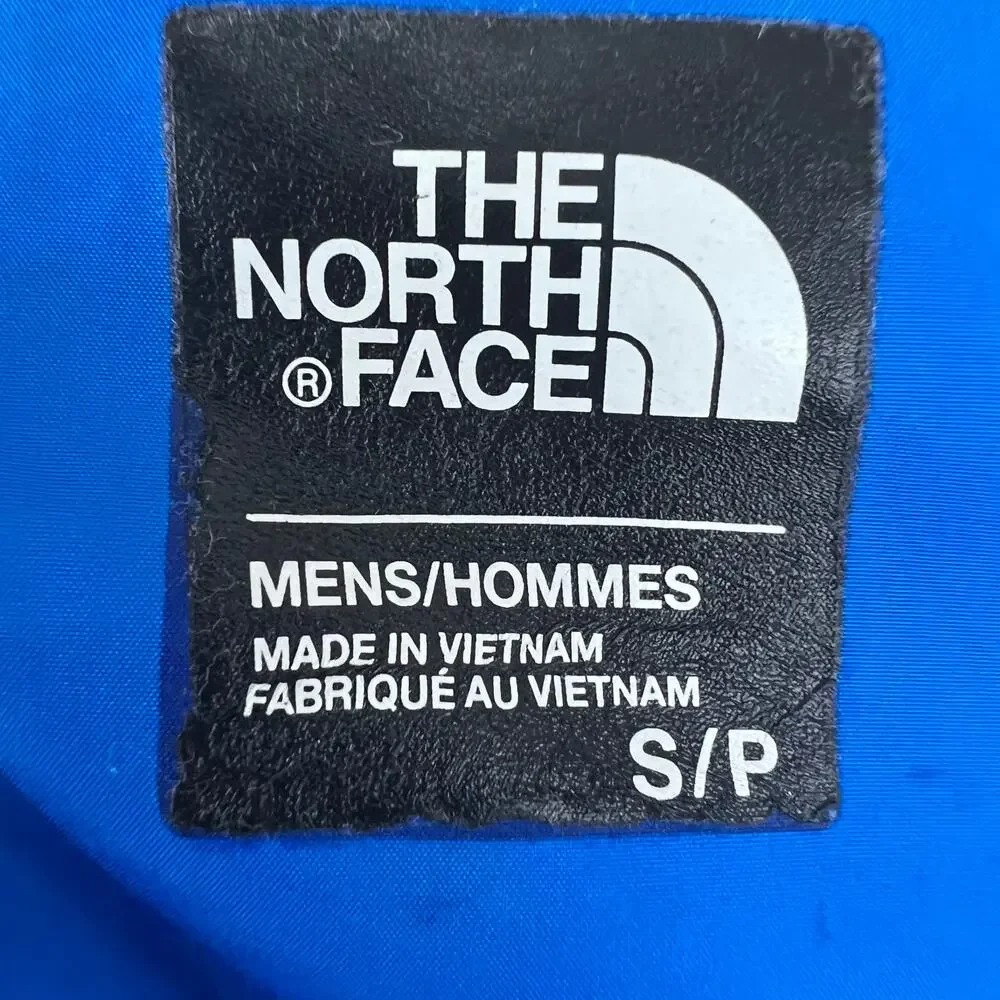 THE NORTH FACE Lightweight Nylon Windbreaker Blue Print Men's Hooded Jacket S